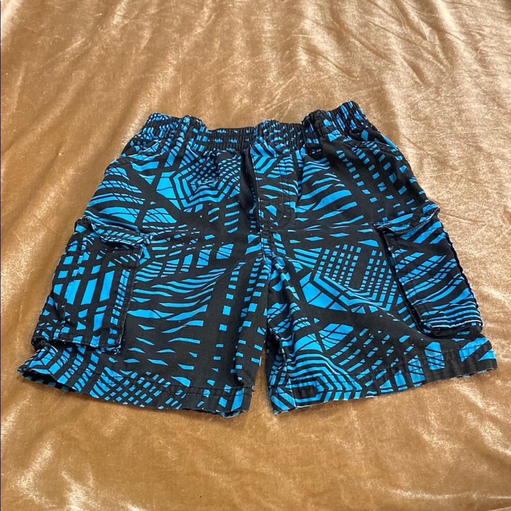 Garanimals Black and Blue Cargo Shorts with Bold Pattern